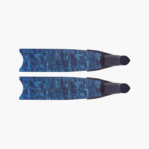 퐁당닷컴,블루 카모 바이핀 블랙 풋포켓, Blue Camo Bi-Fins Black Foot Pockets,,리더핀,프리다이빙 > 오리발 > 유리섬유핀