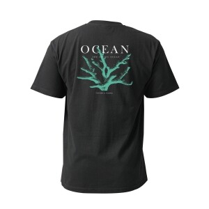 오션테그 14수 반팔 티셔츠 코튼 숏 슬리브 블랙 Green Coral