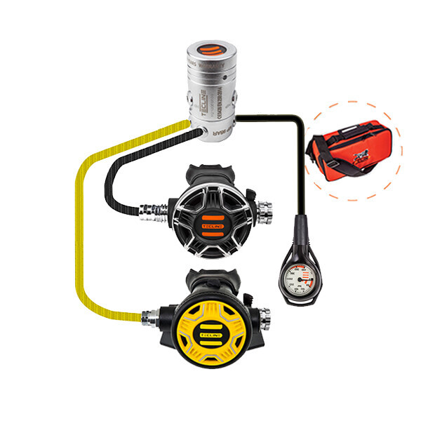 퐁당닷컴,R2 TEC2/REC1 EVO콘솔(1g) 세트,R2 요크1단계  + TEC2 2단계 +  REC1 옥토퍼스 + 고무저압호스 70cm + 고무저압호스 90cm 옐로 + EVO콘솔 + 호흡기 가방,텍라인,스쿠버 > 호흡기, 보조 호흡기 > 레크레이션용