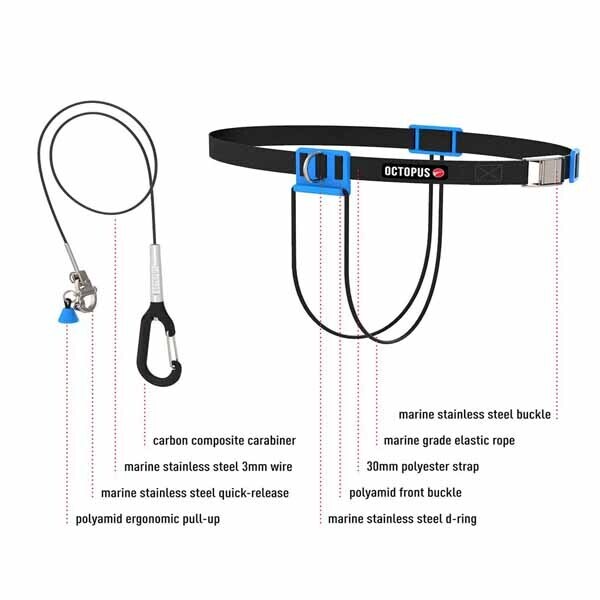 퐁당닷컴,옥토퍼스 CNF 랜야드 100cm,MADE IN SWISS,옥토퍼스,프리다이빙 > 부이, 랜야드 > 랜야드