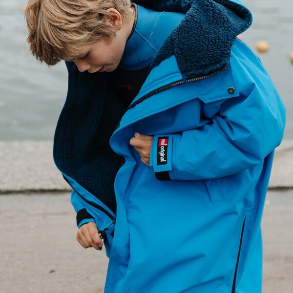 퐁당닷컴,레드 키즈 드라이 프로 로브,영국 감성 프리미엄 레드 아우터,레드,수영, 물놀이 > 어패럴 > 방풍 자켓