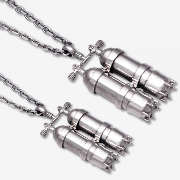 퐁당닷컴,투탱크 목걸이(키링주문 가능), Two tank necklace,Sterling Silver 92.5%,언니쓰 다이브,스쿠버 acc > 다이빙 굿즈 > 쥬얼리